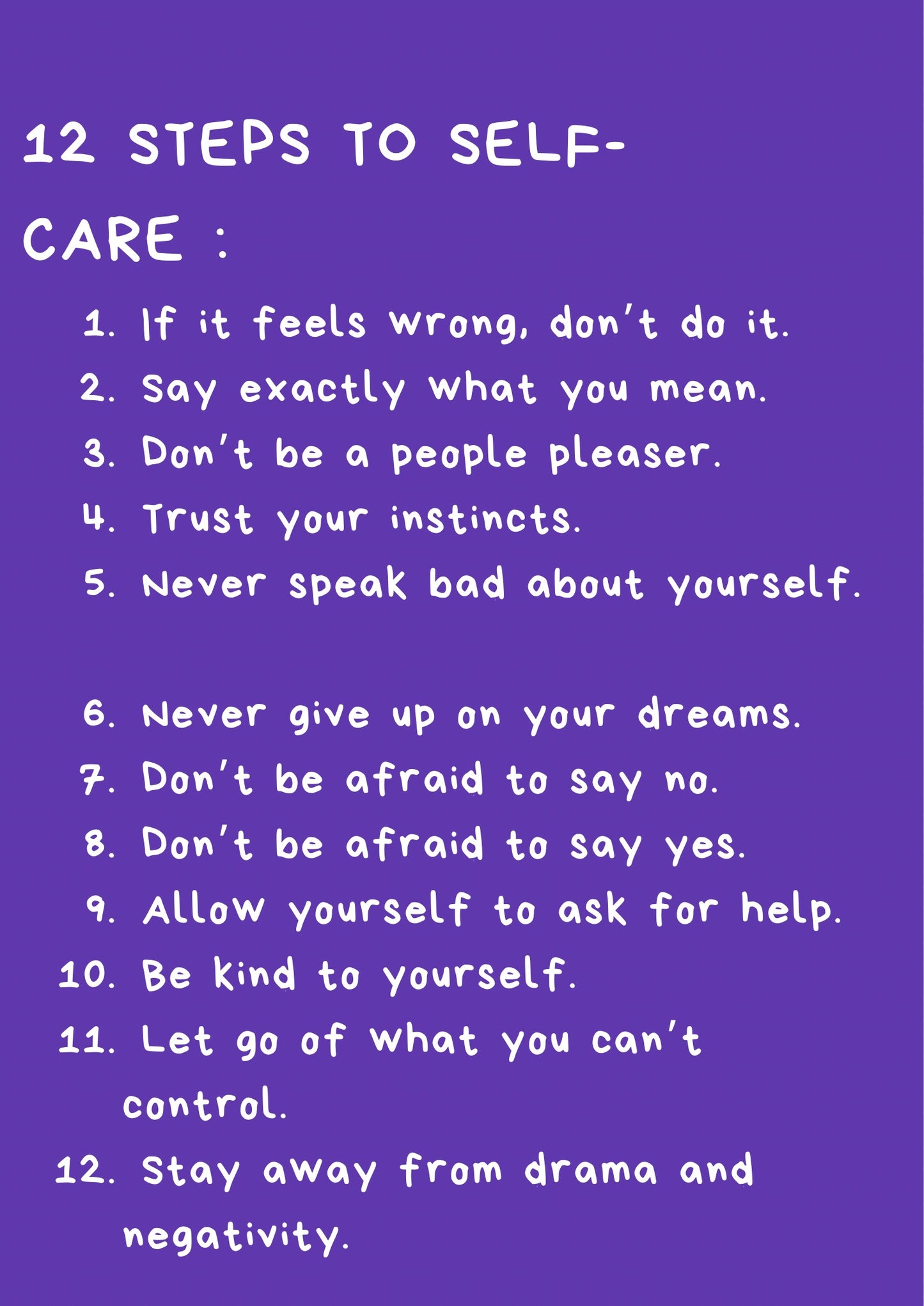12 steps to self-care