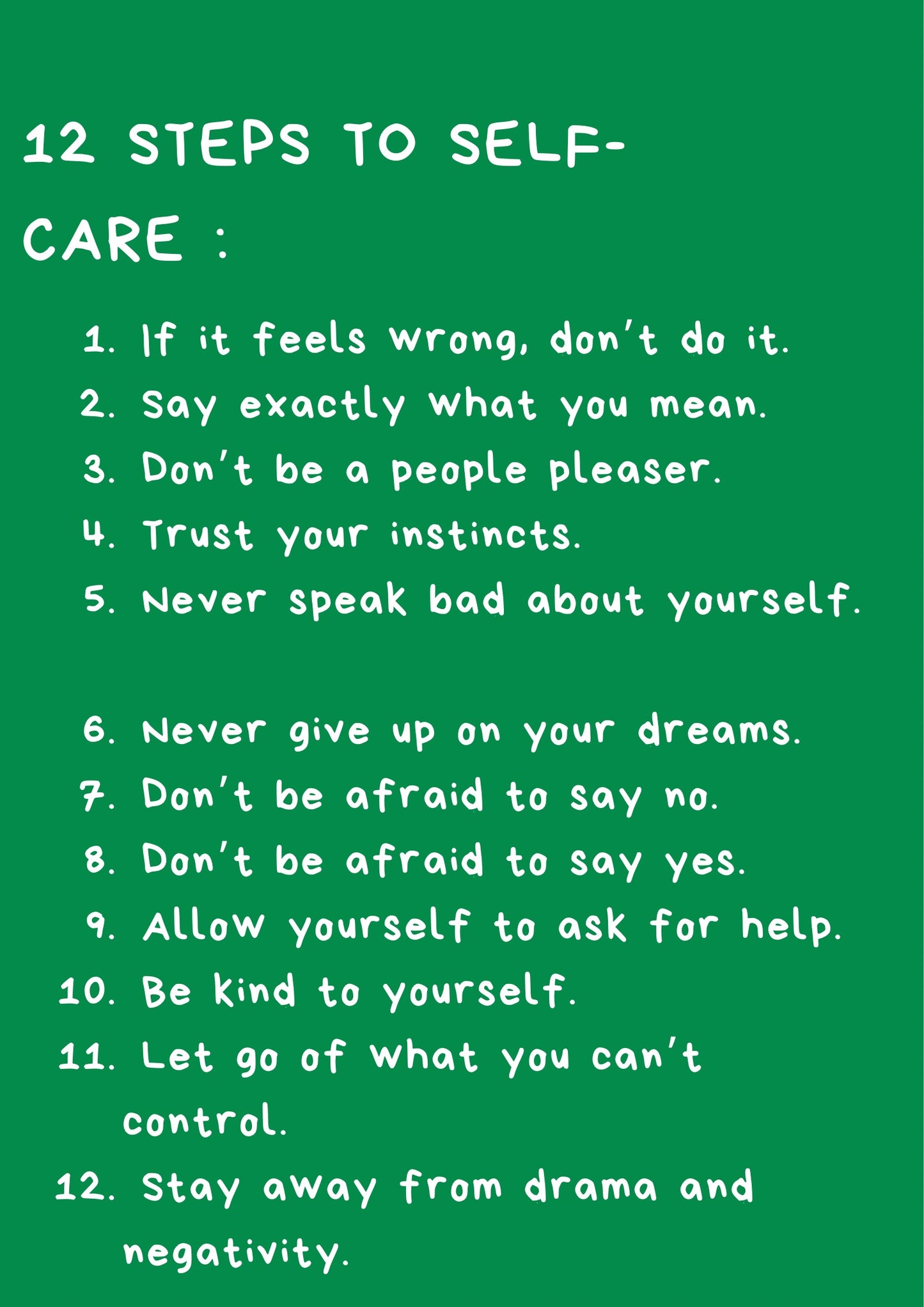 12 steps to self-care