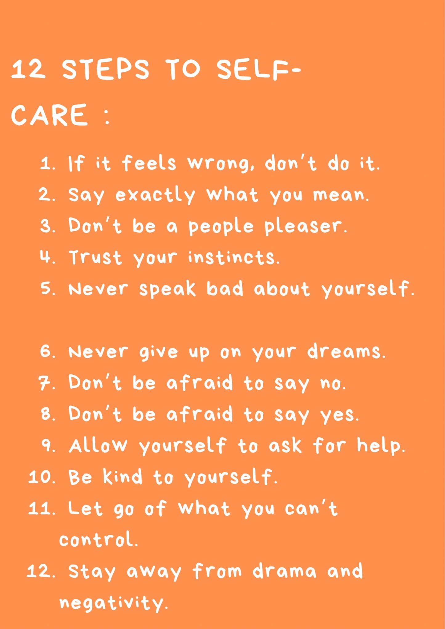 12 steps to self-care