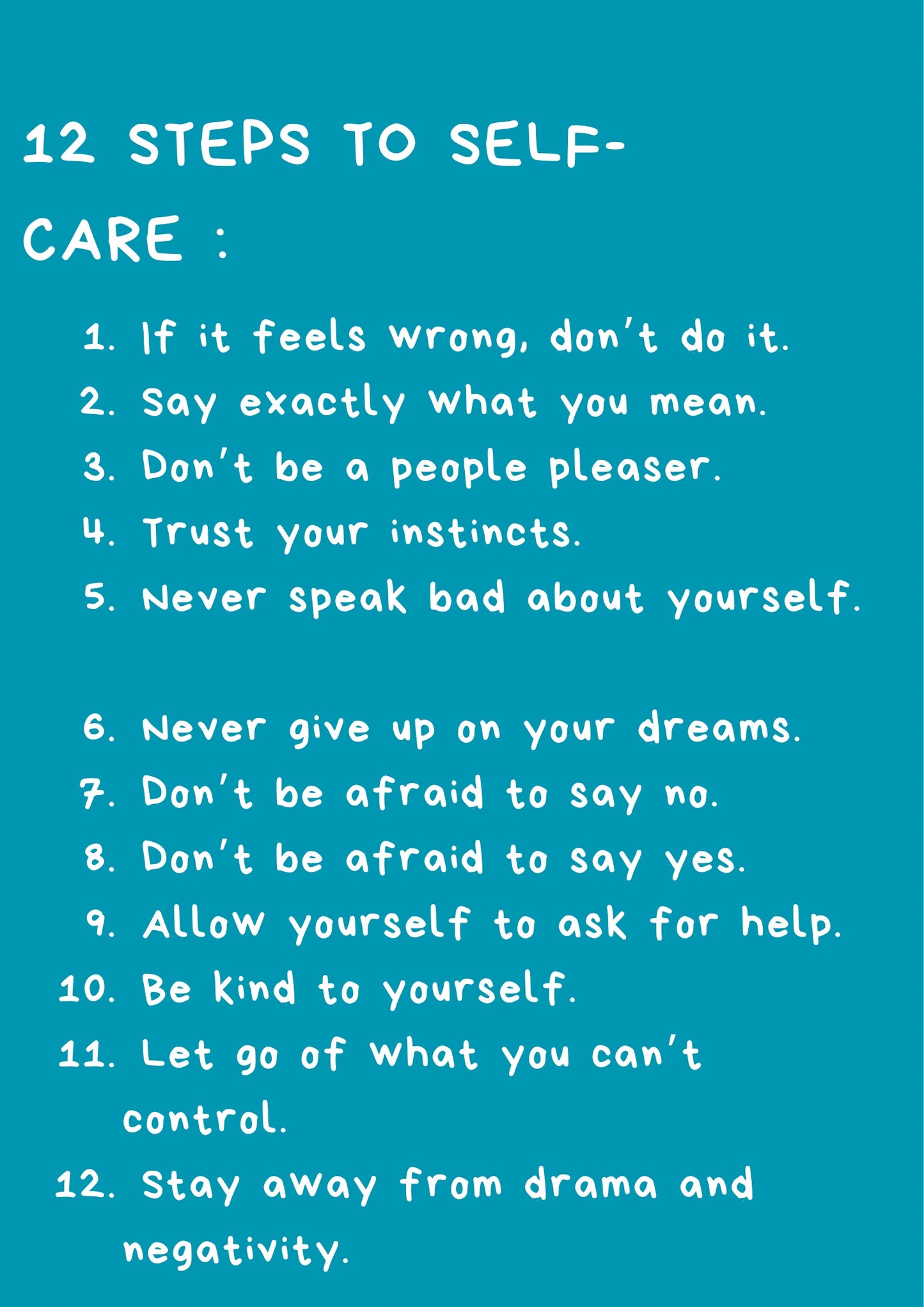 12 steps to self-care