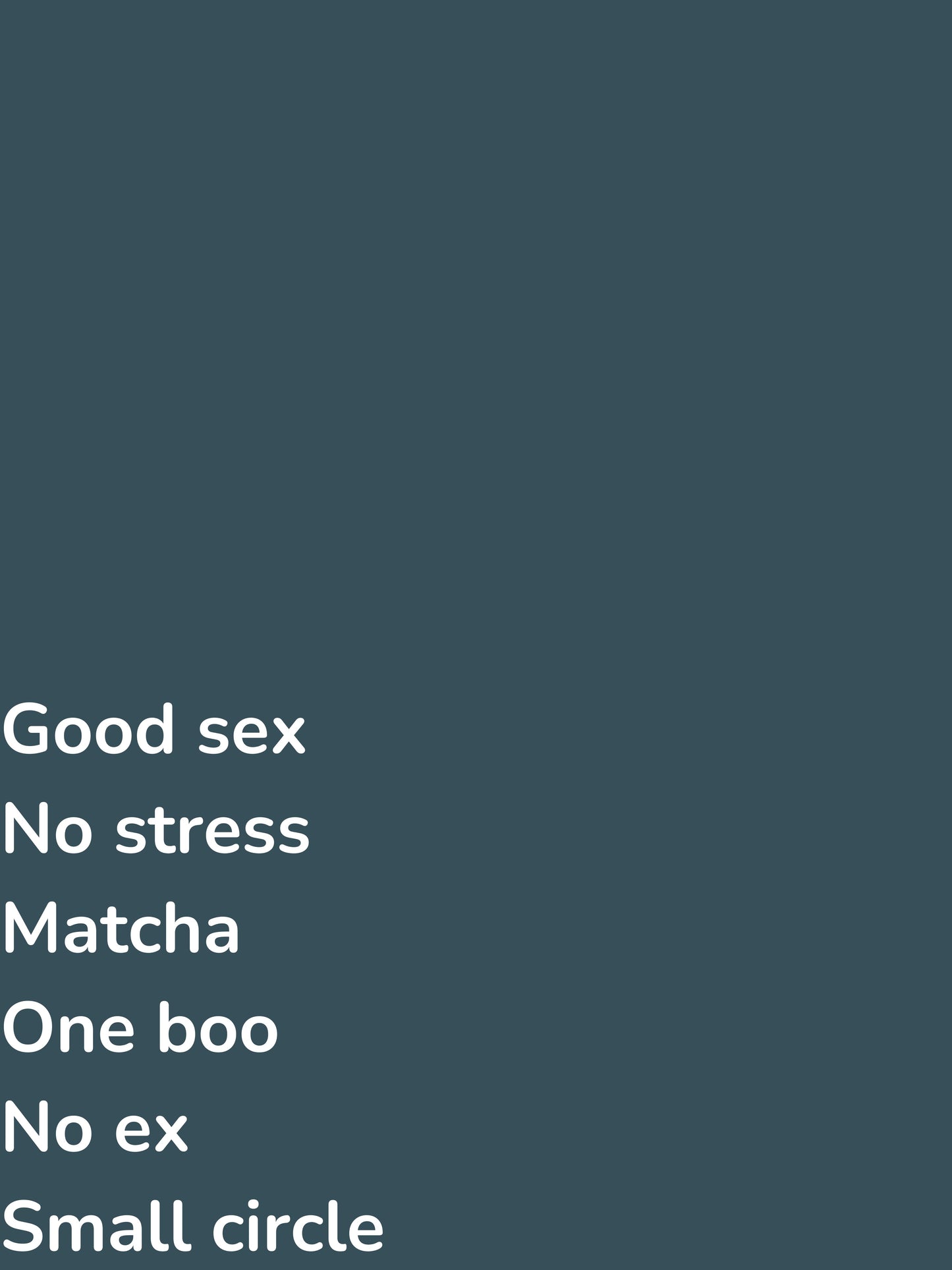 Good sex, no stress
