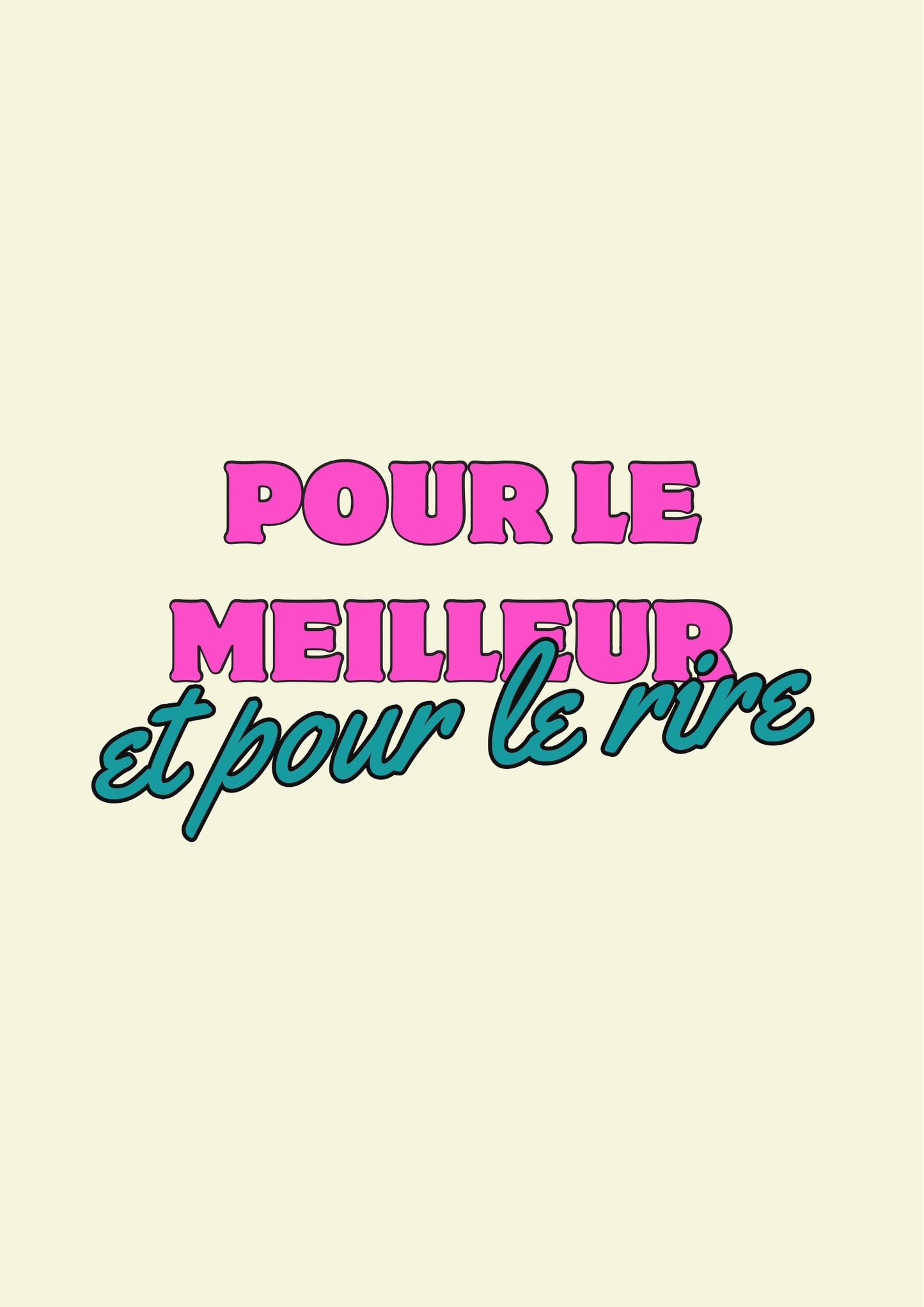 Pour le meilleur et pour le rire